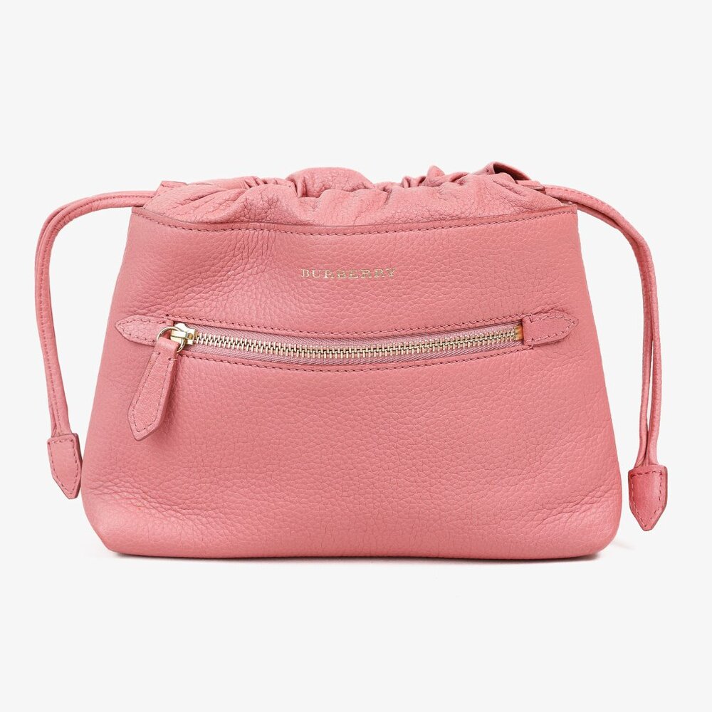 Burberry Pink Leather Drawstring Travel Pouch